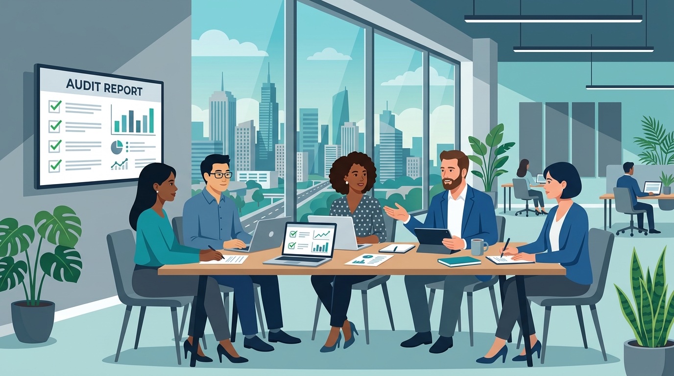 Security compliance audit: reviewing a compliance checklist and audit report